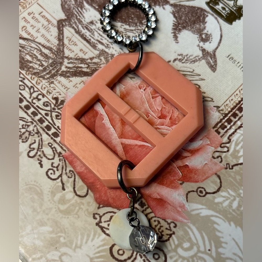 Handmade Sweet Pink Vintage Buckle Crystals and Gems Necklace
